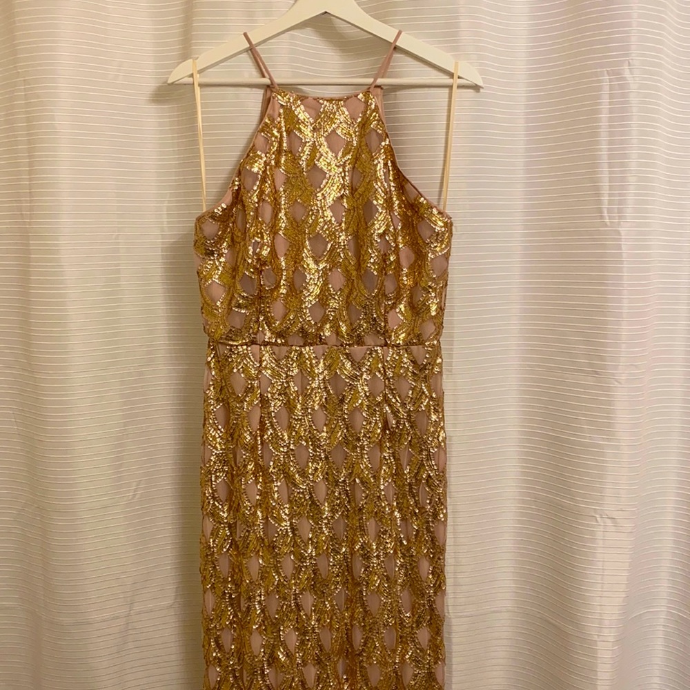 Floor Length Sequined Formal Dress